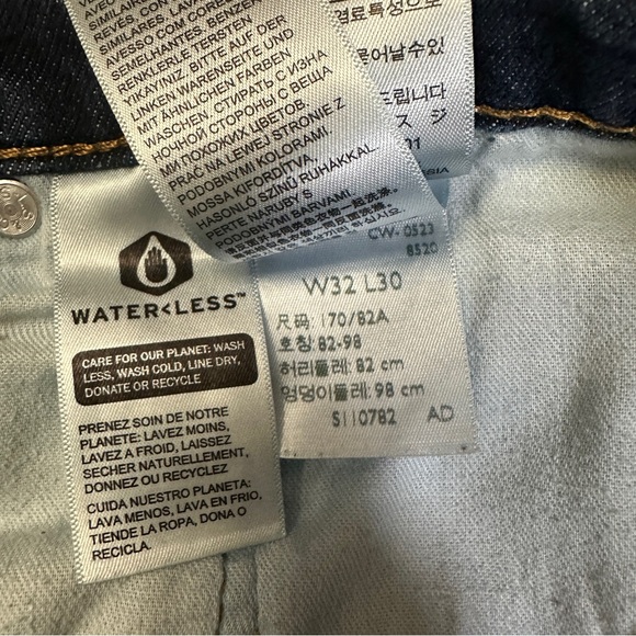 Levi's Men’s 531 Dark Blue Cotton Skinny Jeans Size 32 - Picture 5 of 8